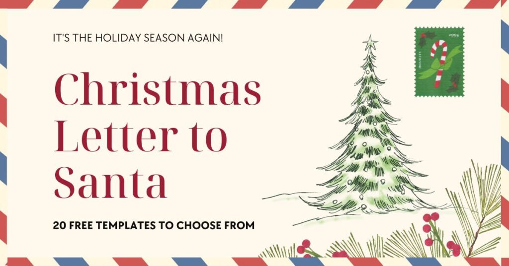 20 Christmas letter to Santa template FREE printable! Get your FREE download, with 20 styles suitable for all ages and abilities. Fun for all the family.