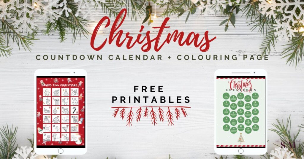 Grab my Christmas advent countdown calendar free printable and get into the festive spirit!