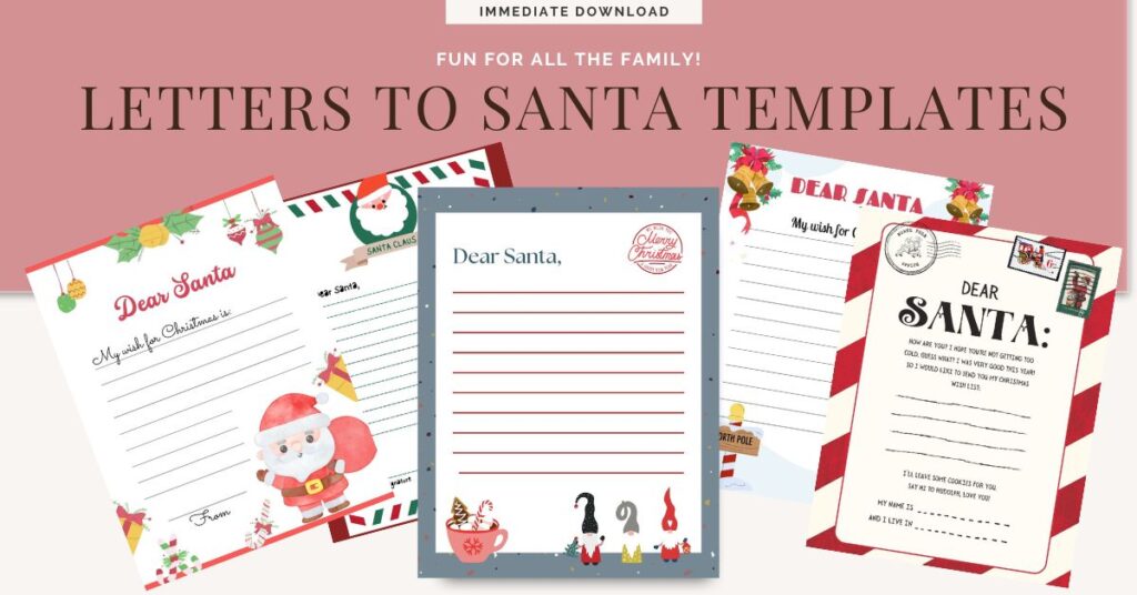 20 Christmas letter to Santa template FREE printable! Get your FREE download, with 20 styles suitable for all ages and abilities. Fun for all the family.