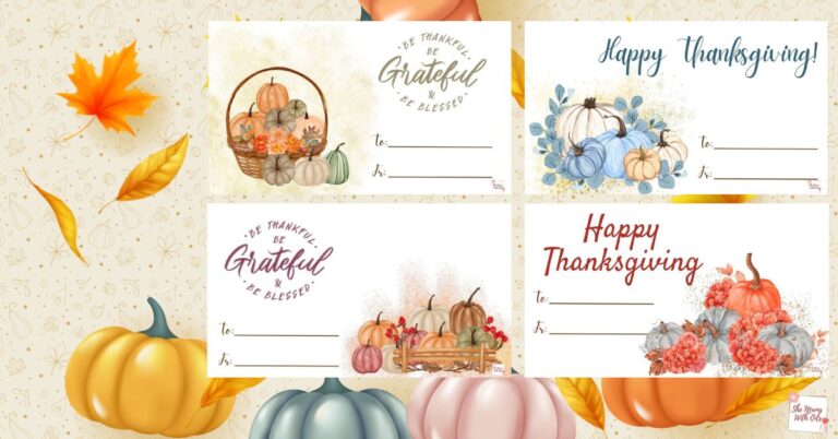 Thanksgiving gift tags free printable with festive designs and holiday themes