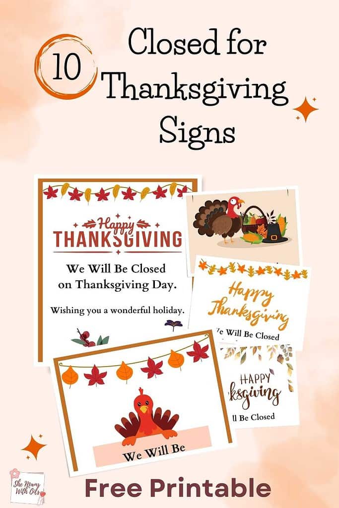 Spread holiday cheer with customizable 'Closed for Thanksgiving' signs using our free templates. Download and create today